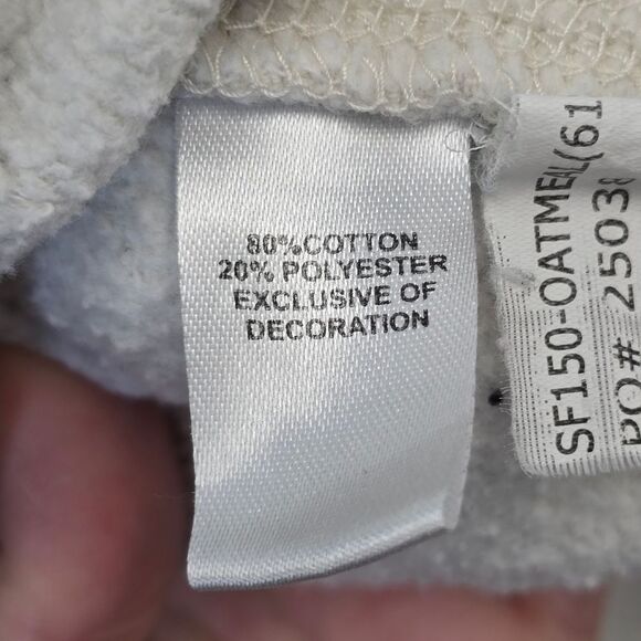 League Women's L Avalon Oatmeal Grey Crewneck Pullover Long Sleeve Sweater - Picture 9 of 14